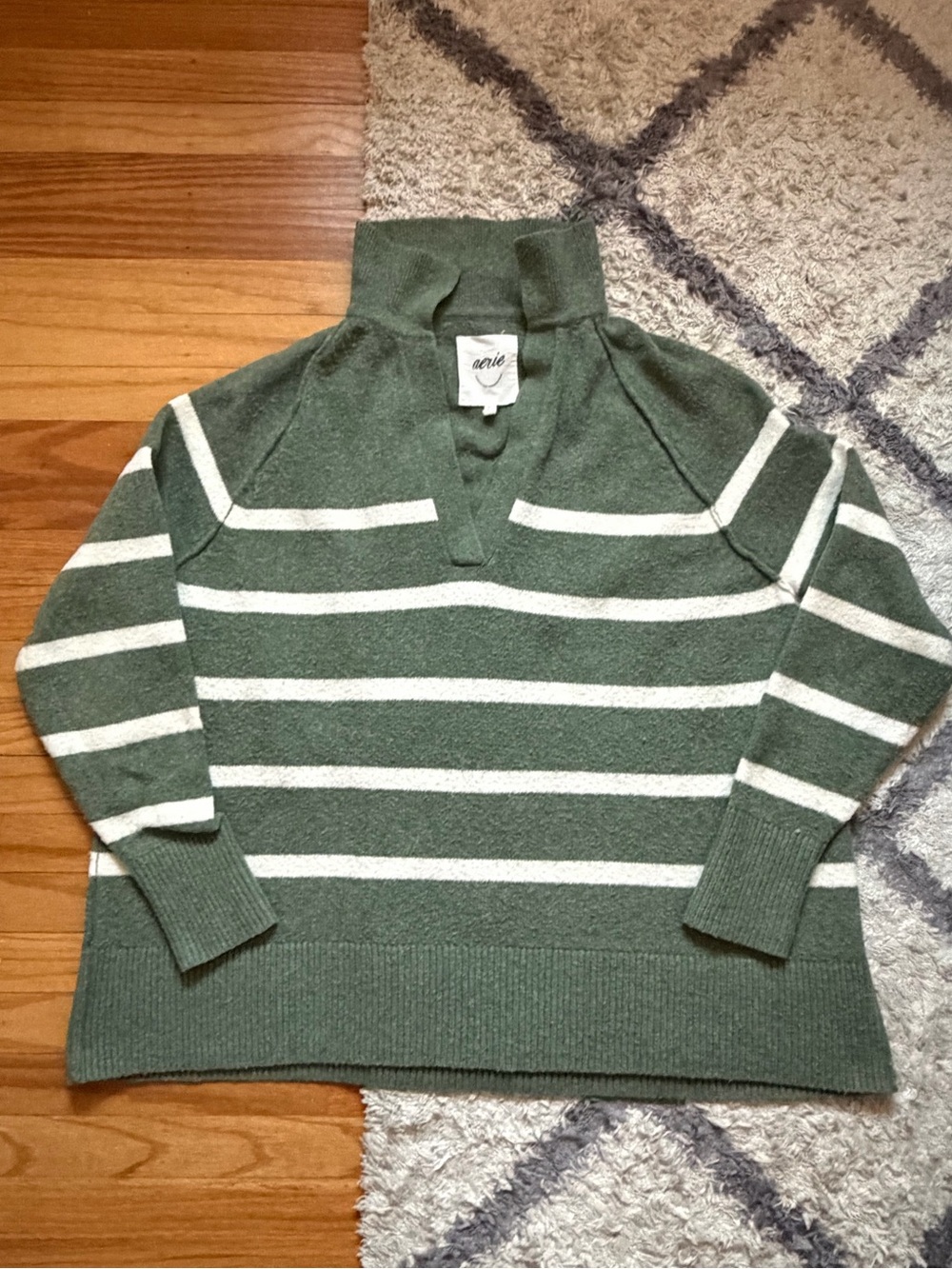aerie oversized polo sweater